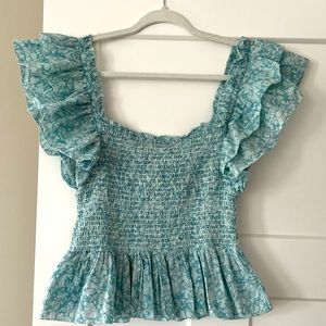 Love the label smocked turquoise top. Only worn twice